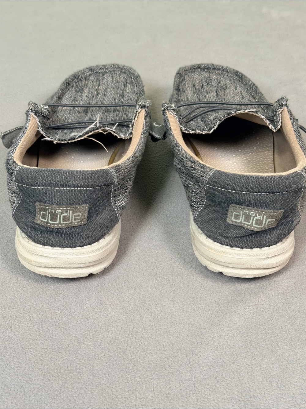 Hey Dude Men’s Grey Canvas Slip-On Loafers- Size 13 - Picture 4 of 6